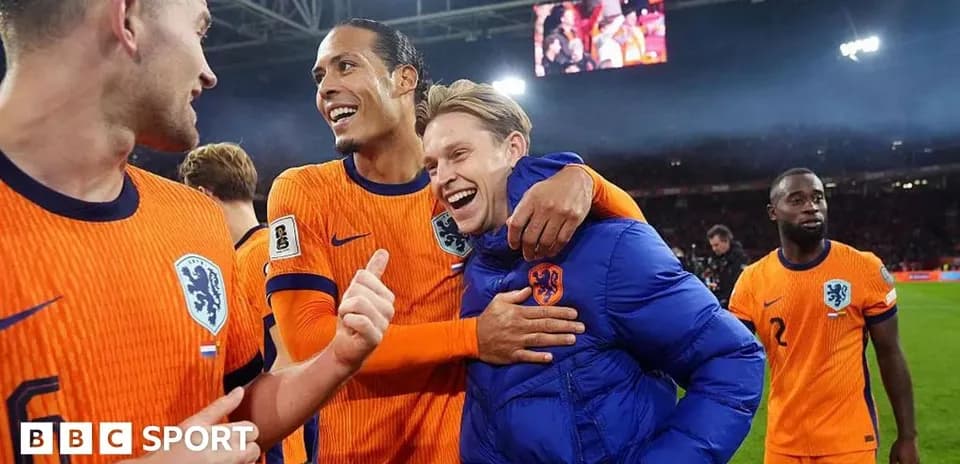 Joueurs néerlandais célébrant après un match