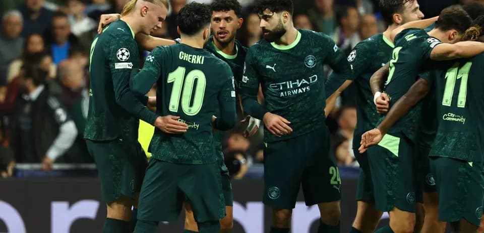 Joueurs de Manchester City célébrant un but