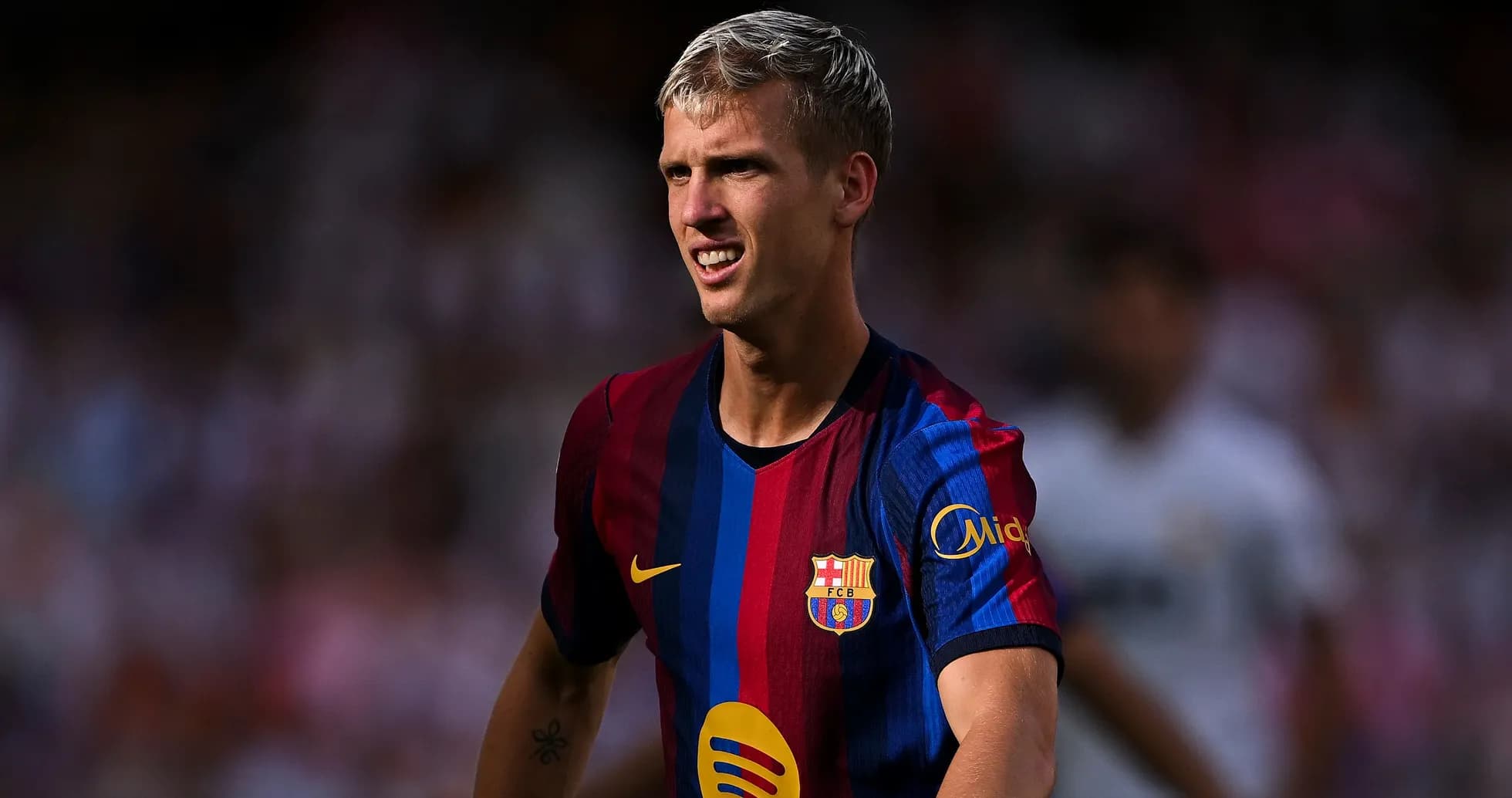 Joueur de Barcelone sur le terrain pendant le match