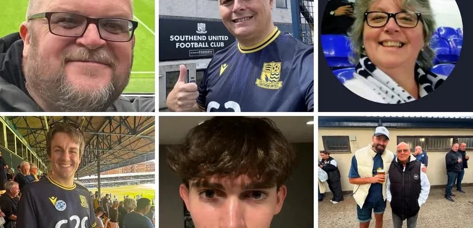 Fans of Southend United at football matches