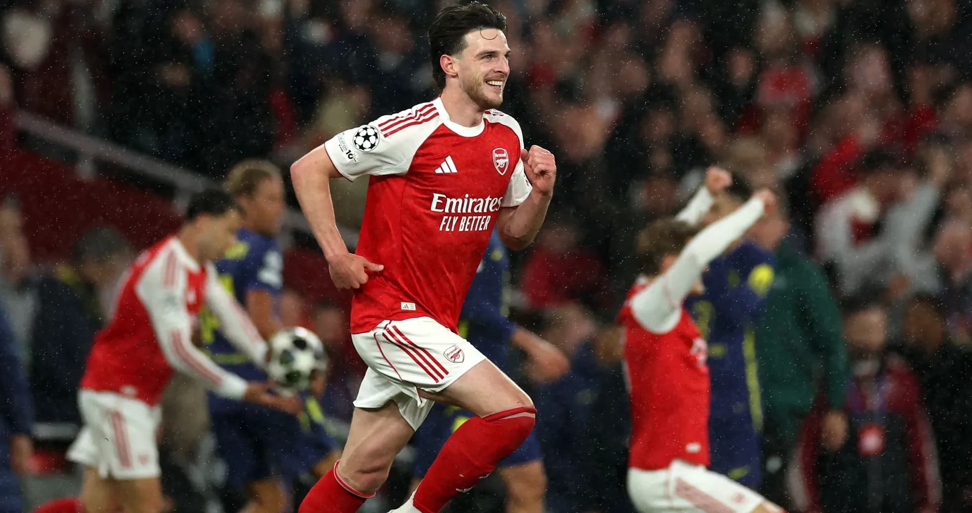 Joueur d'Arsenal célébrant un but lors d'un match