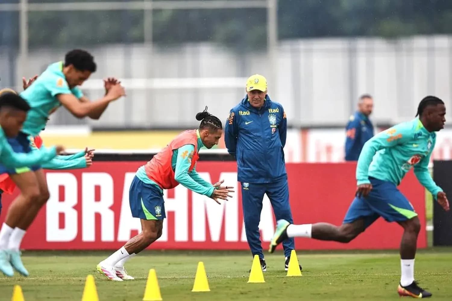 Entraînement de l'équipe du Brésil avant le match