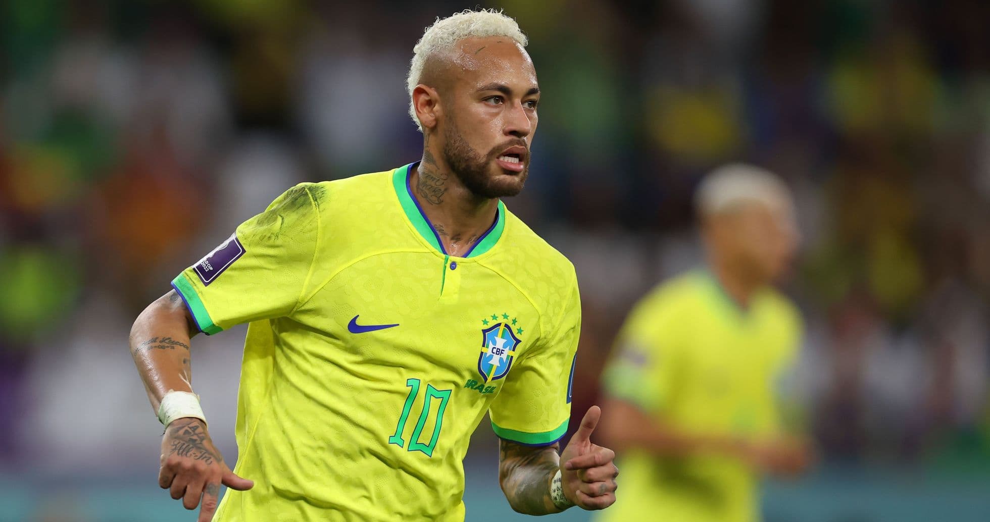 Neymar en maillot du Brésil lors d'un match