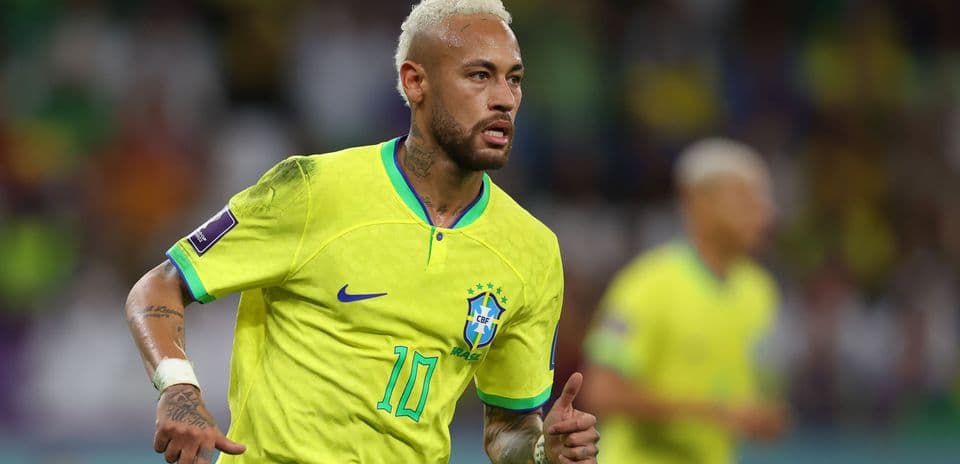 Neymar en maillot du Brésil lors d'un match