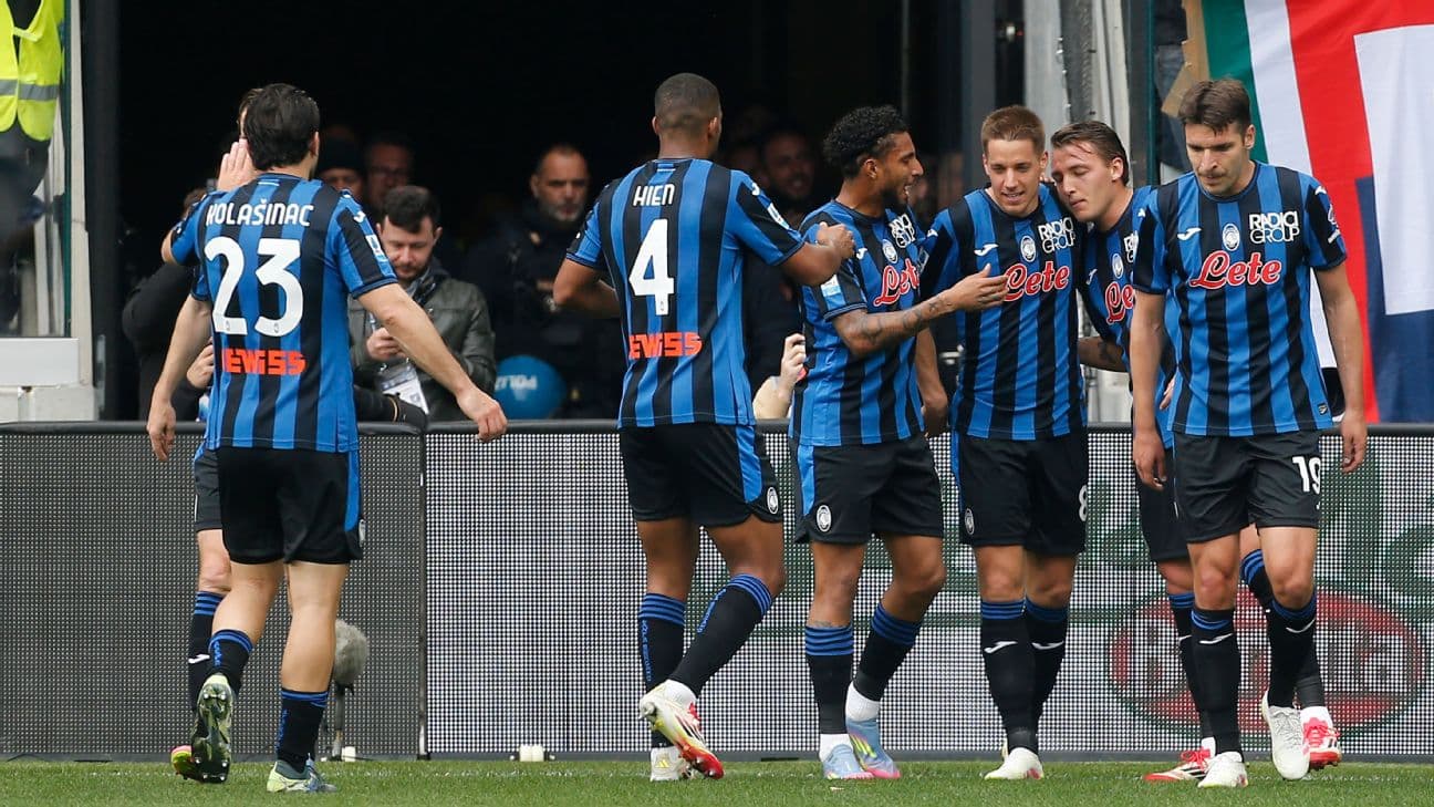 Joueurs d'Atalanta célébrant un but