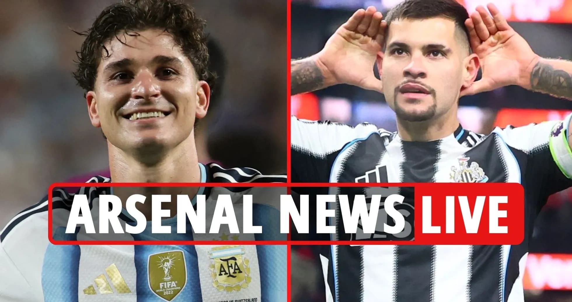 Deux joueurs en maillots de football, Arsenal News Live