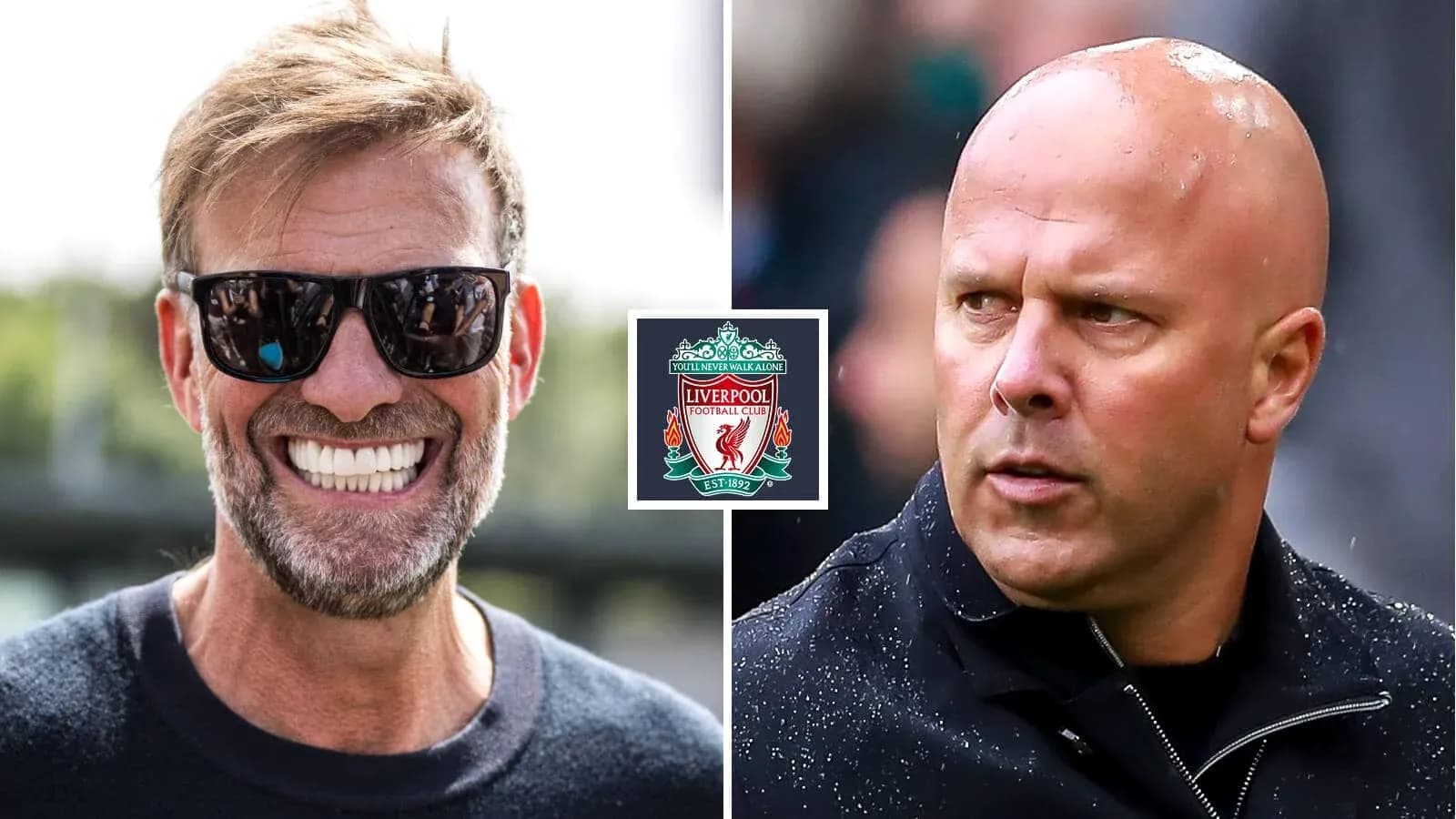 Deux entraîneurs de football avec logo de Liverpool