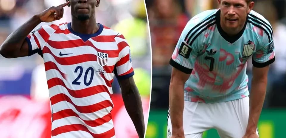 Joueurs des États-Unis et de la Belgique en action