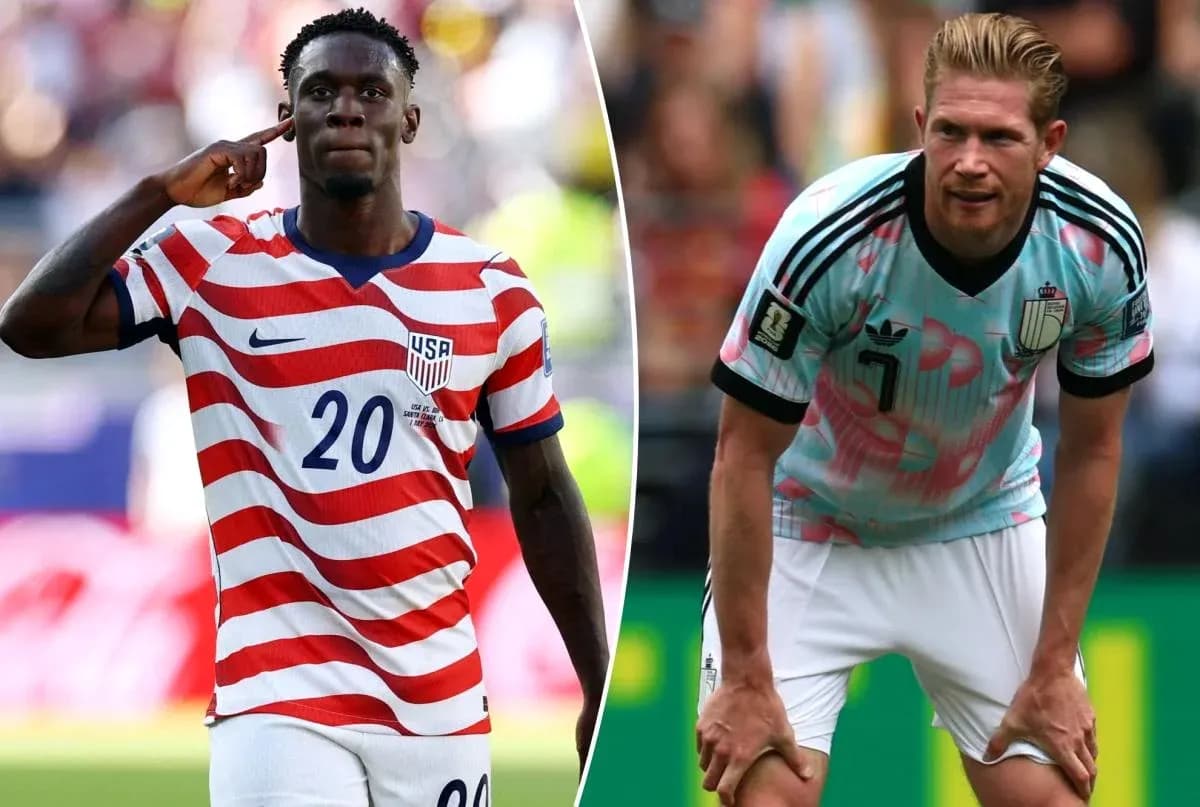 Joueurs des États-Unis et de la Belgique en action