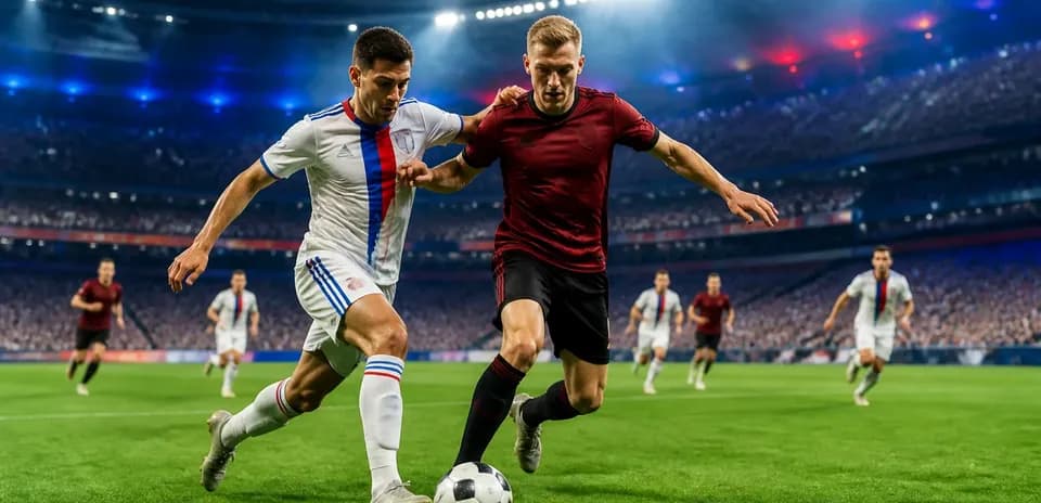 Un joueur en train de dribbler pendant le match