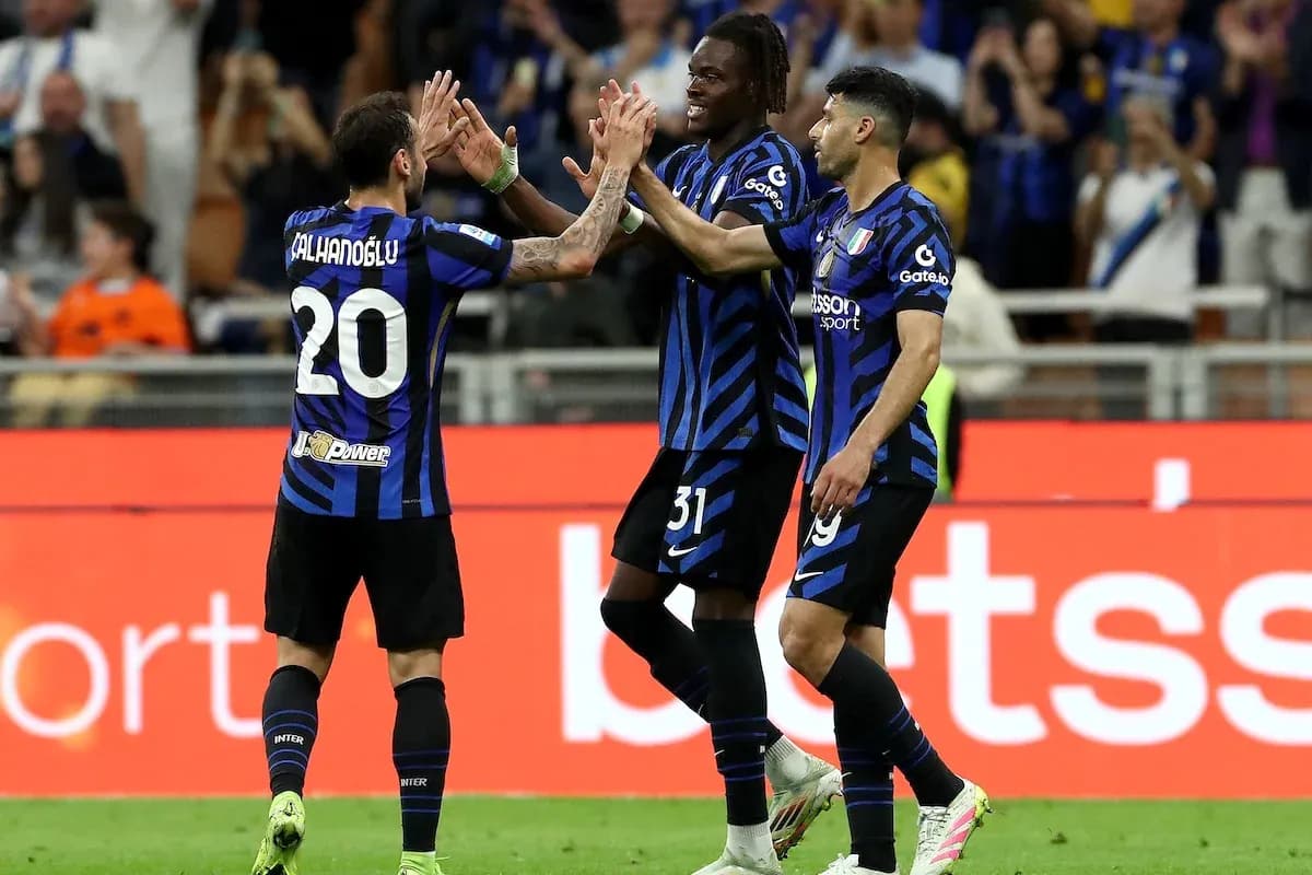 Joueurs de l'Inter célébrant un but