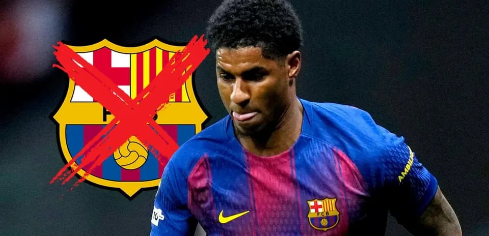 Joueur en maillot du FC Barcelone avec logo barré