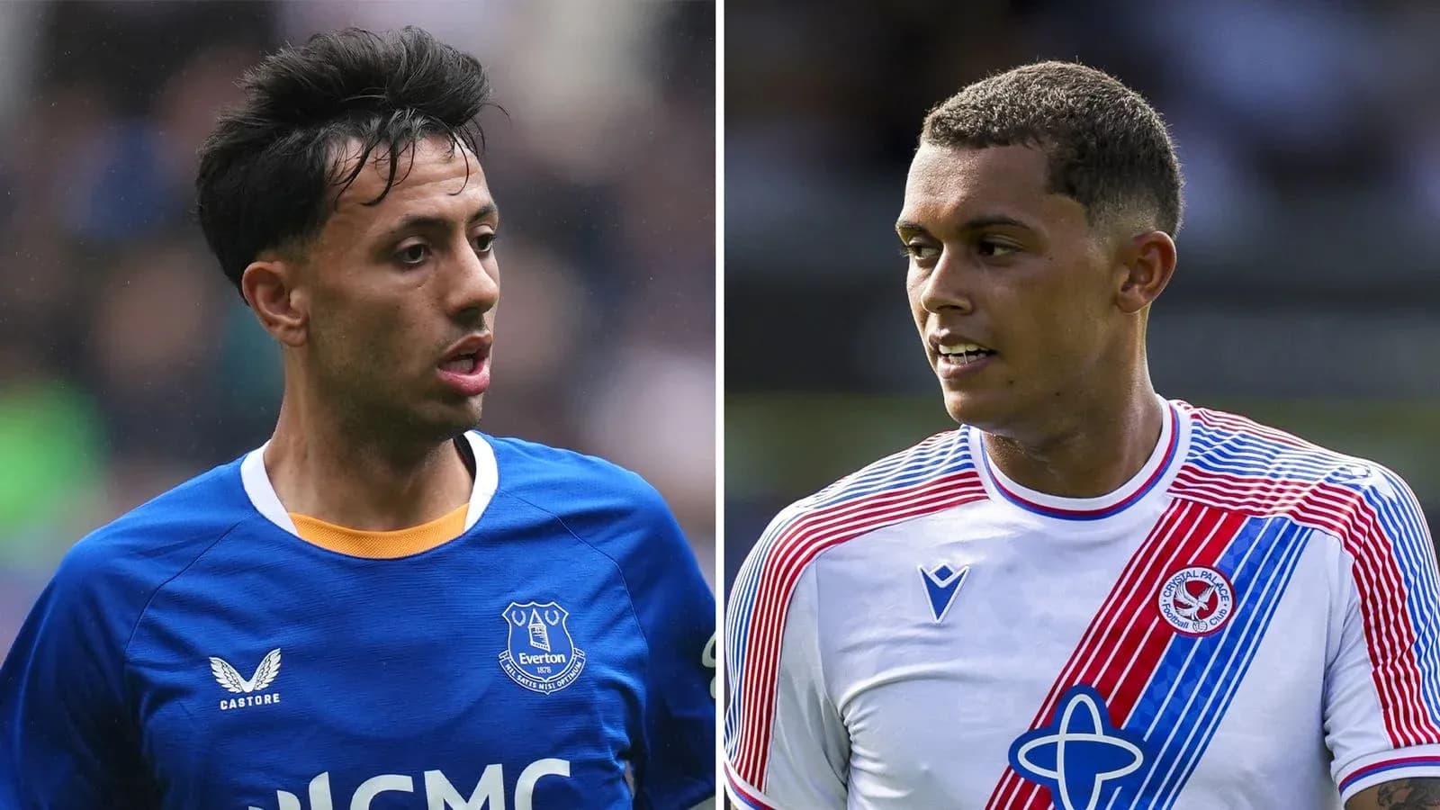 Joueurs d'Everton et Crystal Palace en action