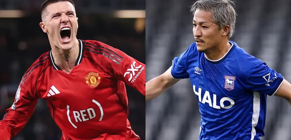 Joueurs de Manchester United et Ipswich en action