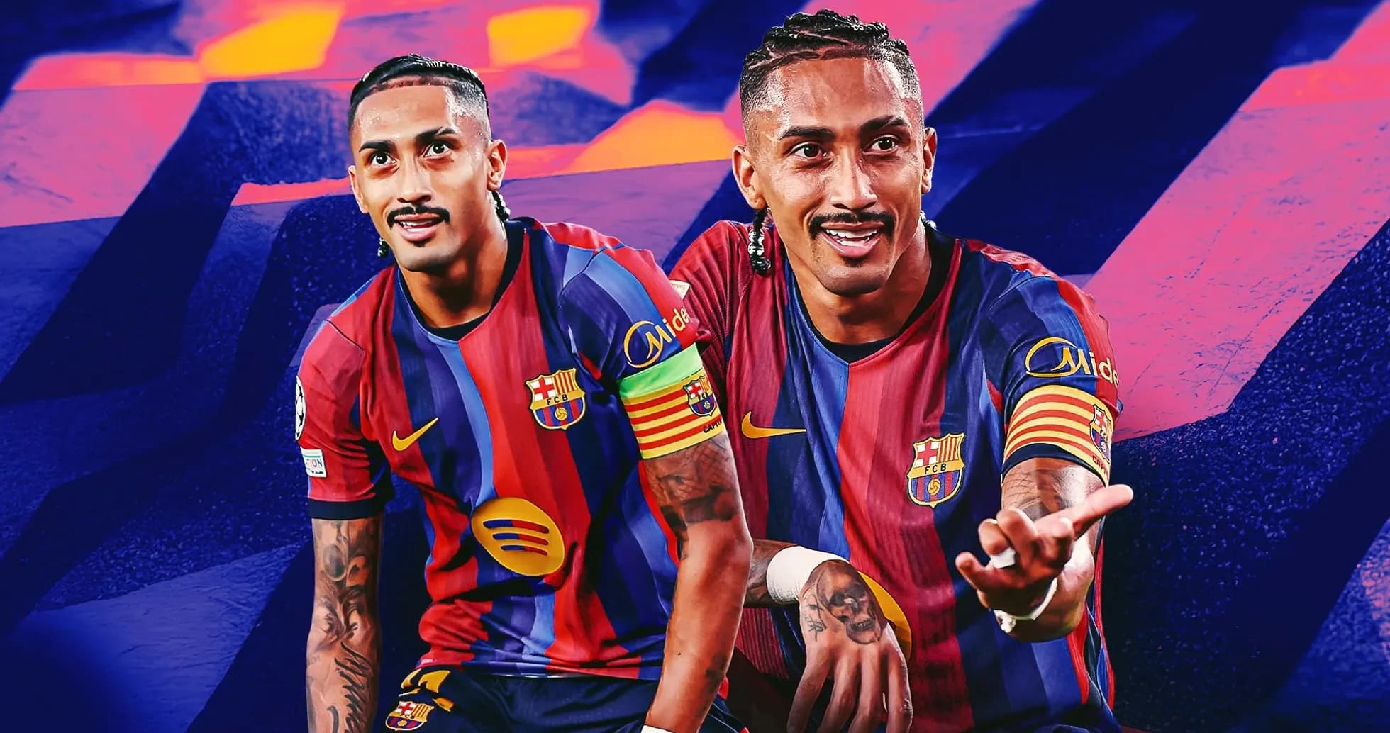 Joueur du FC Barcelone en maillot aux couleurs du club