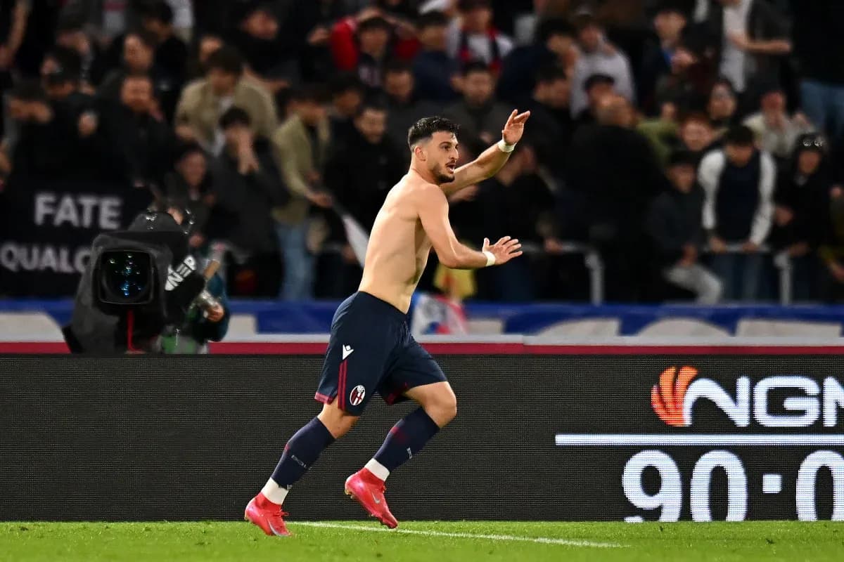 Joueur célébrant un but lors du match