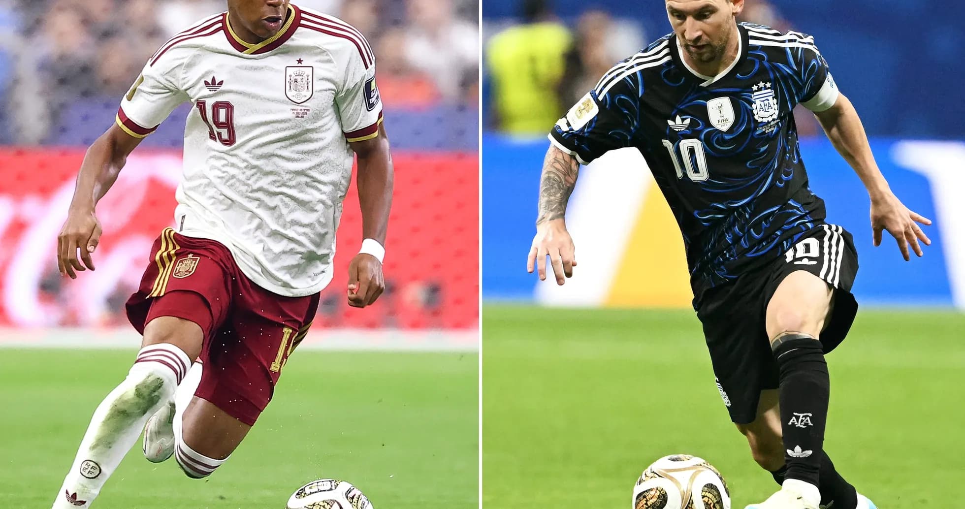 Joueurs espagnols et argentins en pleine action