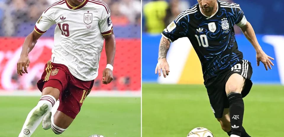 Joueurs espagnols et argentins en pleine action
