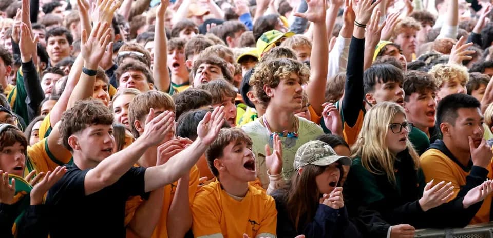 Public en liesse lors d'un événement sportif