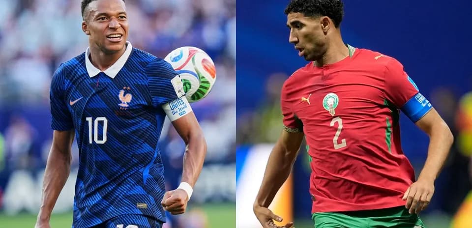 Kylian Mbappé et Achraf Hakimi en match