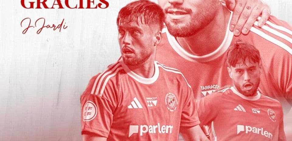 Joueur de football en maillot rouge, avec texte remerciement