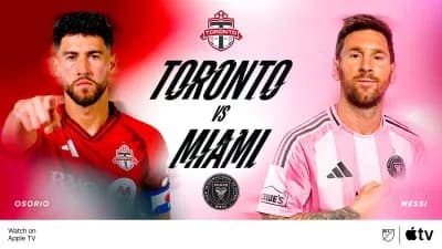 Match promotion featuring Osorio and Messi for Toronto vs Miami
