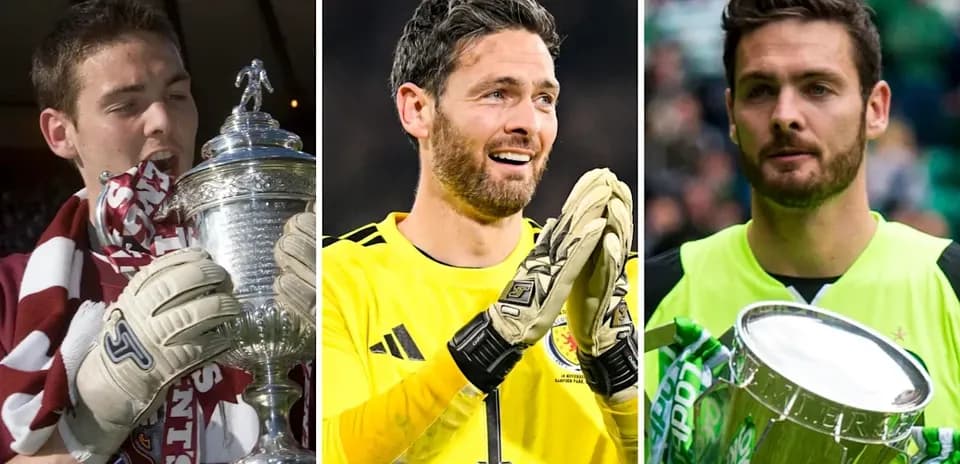 Trois gardiens de but avec des trophées