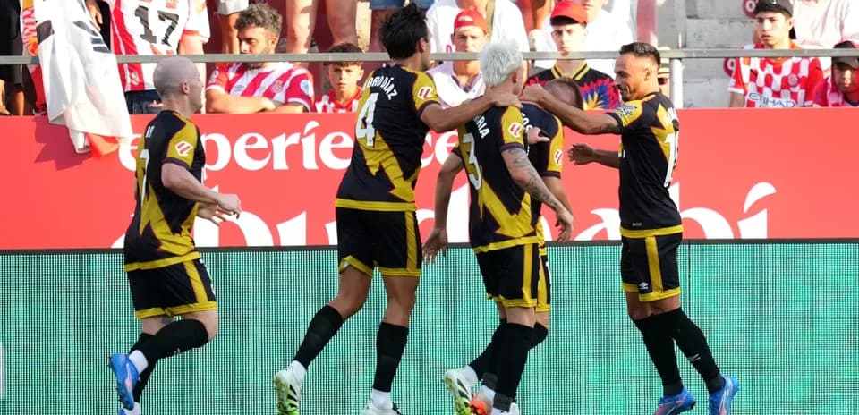 Joueurs de Rayo Vallecano célébrant un but