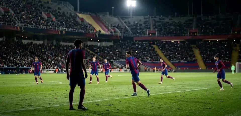 Joueurs du FC Barcelone sur le terrain pendant un match