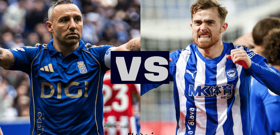Joueurs d'Oviedo et Alaves se préparant au match