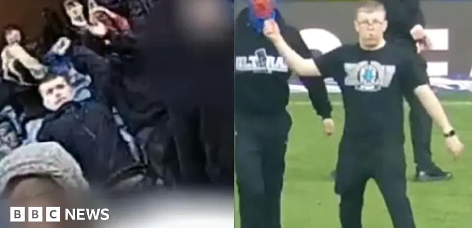 Supporters reacting during a football match