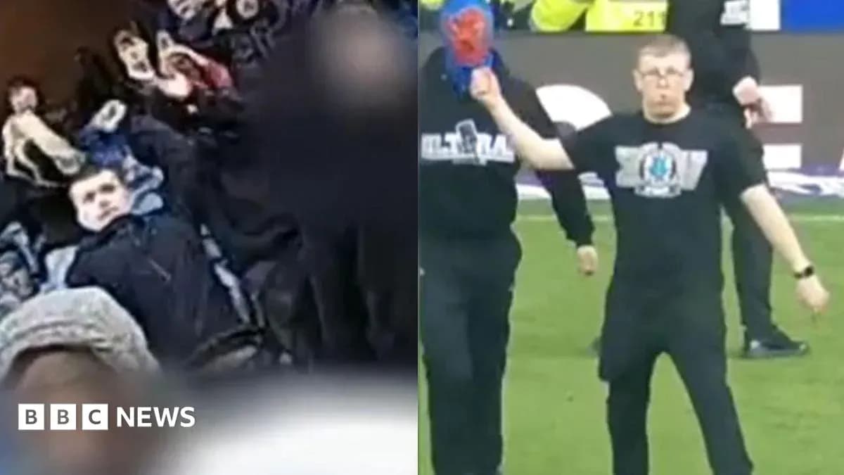 Supporters reacting during a football match