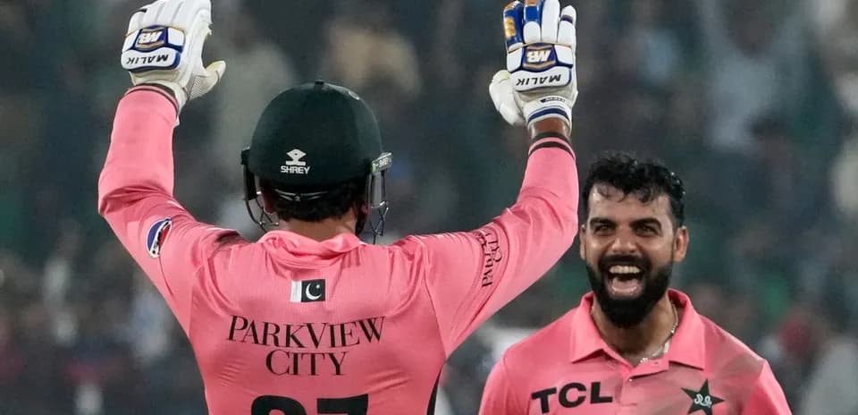 Joueurs de cricket célébrant une prise réussie