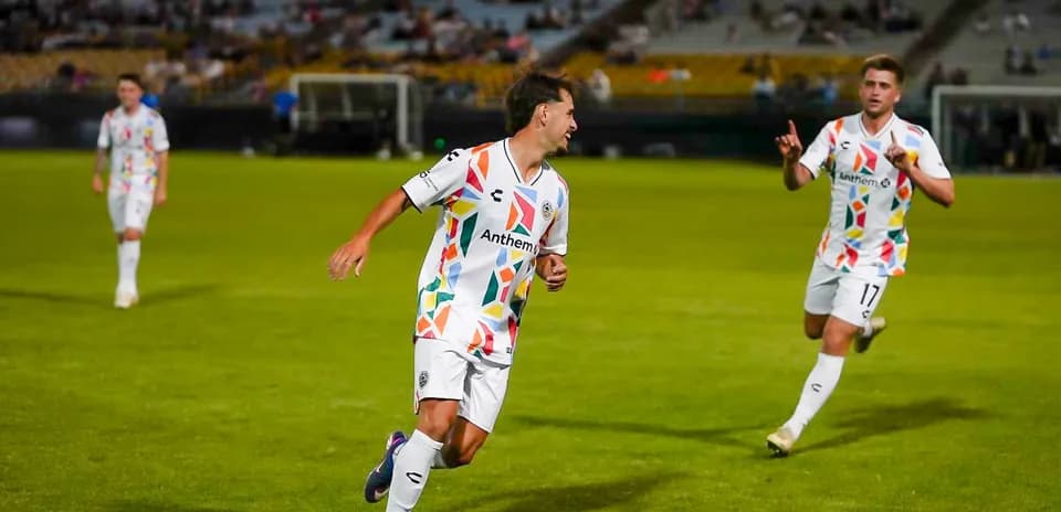 Joueurs célébrant un but pendant le match
