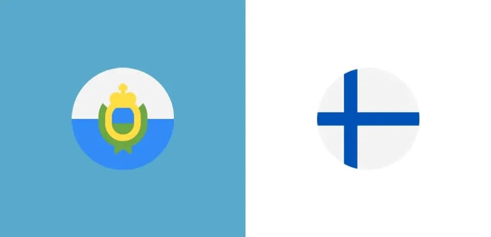 Drapeaux de Saint-Marin et de la Finlande