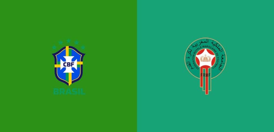 Logos de l'équipe du Brésil et du Maroc