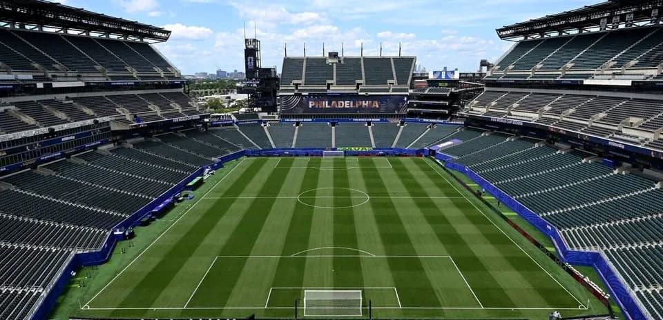 Vue d'ensemble du terrain au stade de Philadelphie