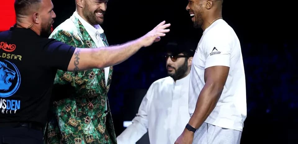 Tyson Fury and Anthony Joshua at press event