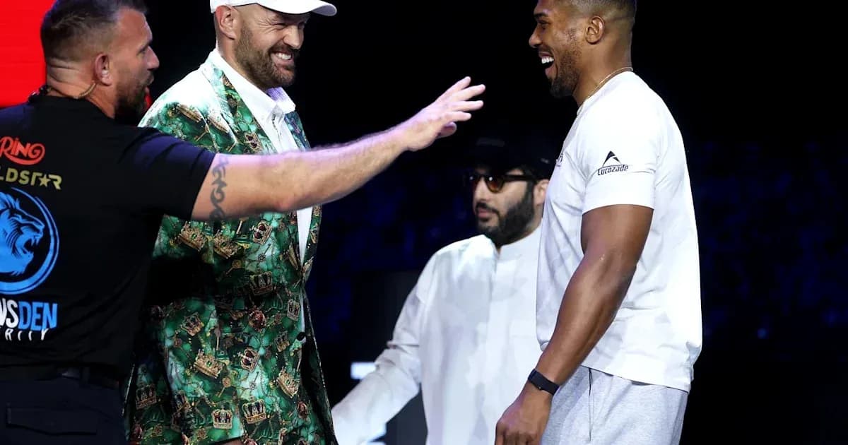 Tyson Fury and Anthony Joshua at press event