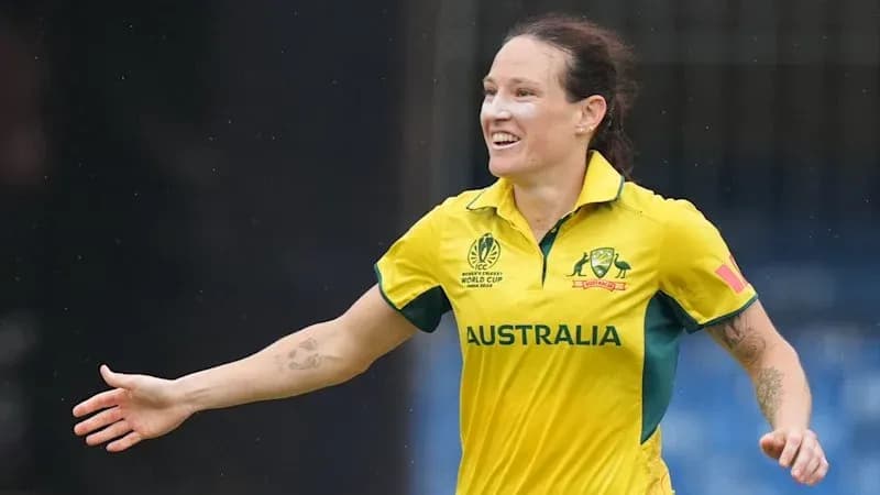 Joueuse australienne célébrant un wicket au World Cup