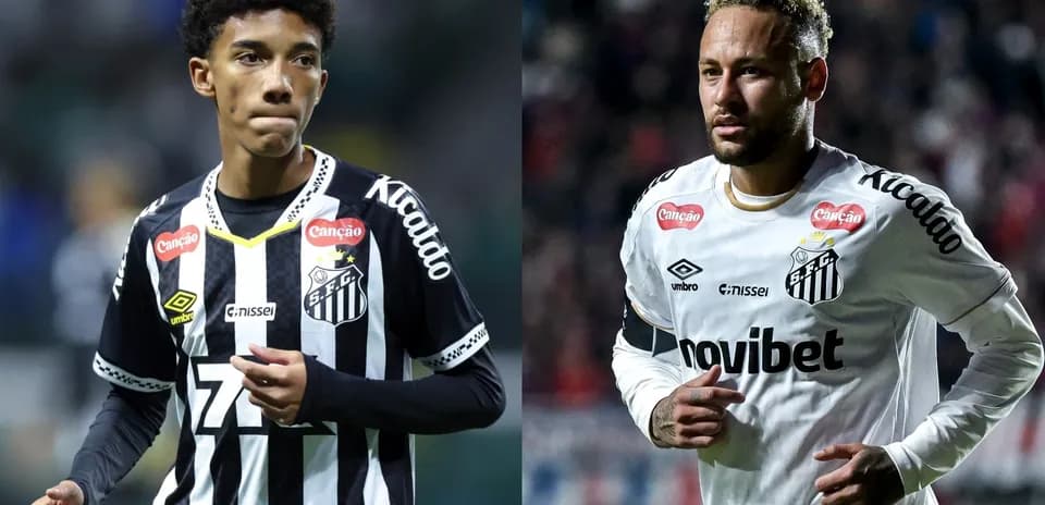 Deux joueurs de Santos en maillots de l'équipe