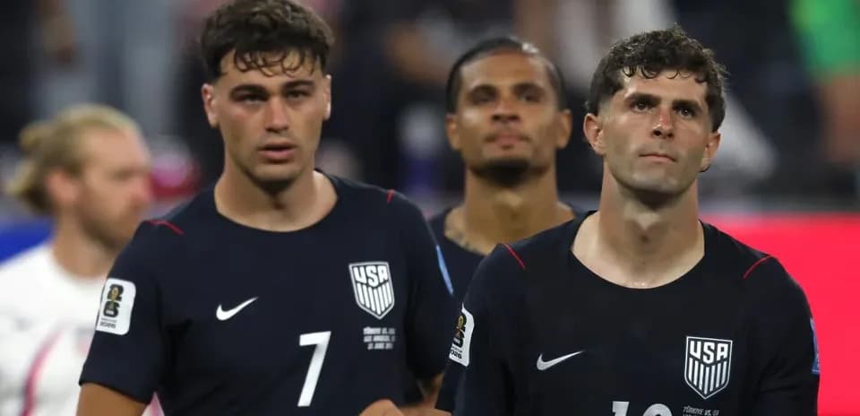 Joueurs de l'équipe des États-Unis après le match