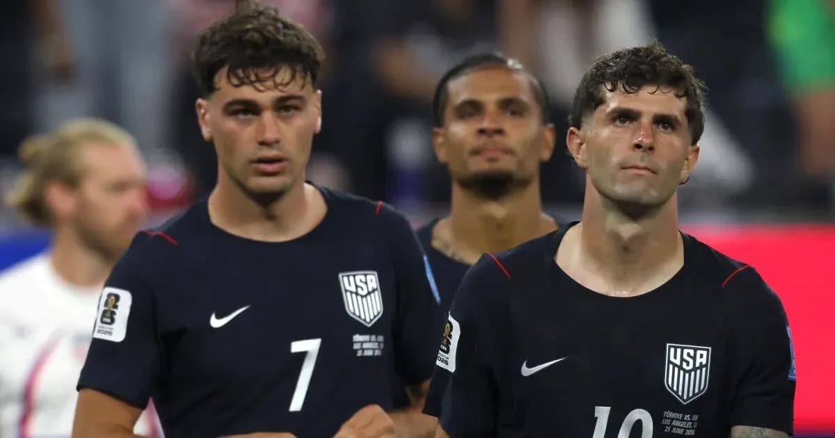 Joueurs de l'équipe des États-Unis après le match