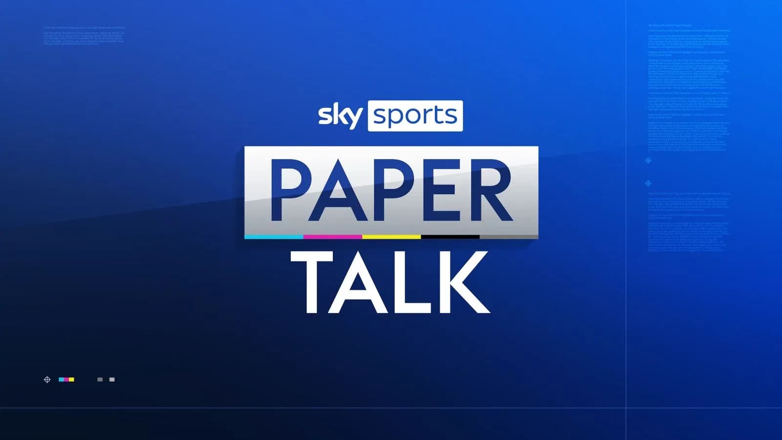 Logo de Sky Sports Paper Talk sur fond bleu