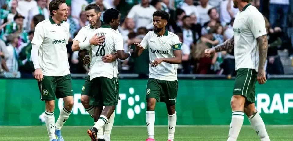 Joueurs de Hammarby FF célébrant un but