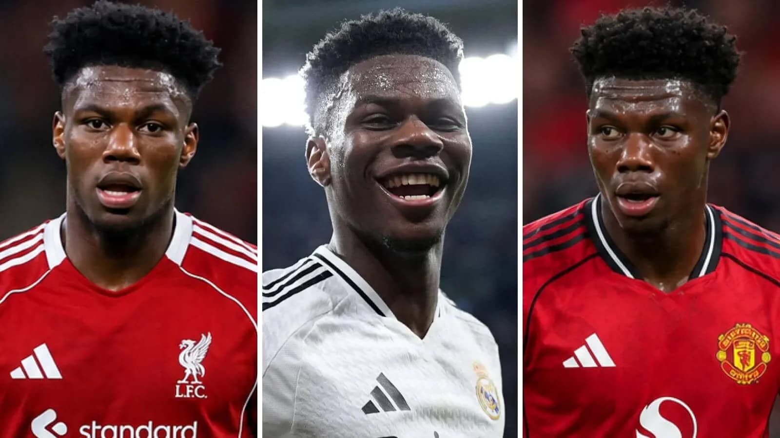 Trois portraits de joueur avec différents maillots de clubs