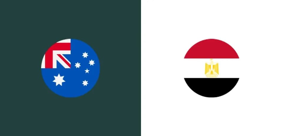 Drapeaux de l'Australie et de l'Égypte côte à côte