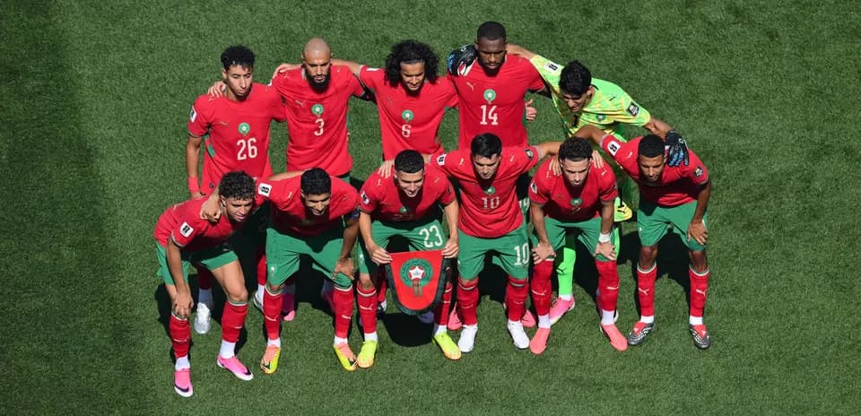 Équipe du Maroc posant avant le match