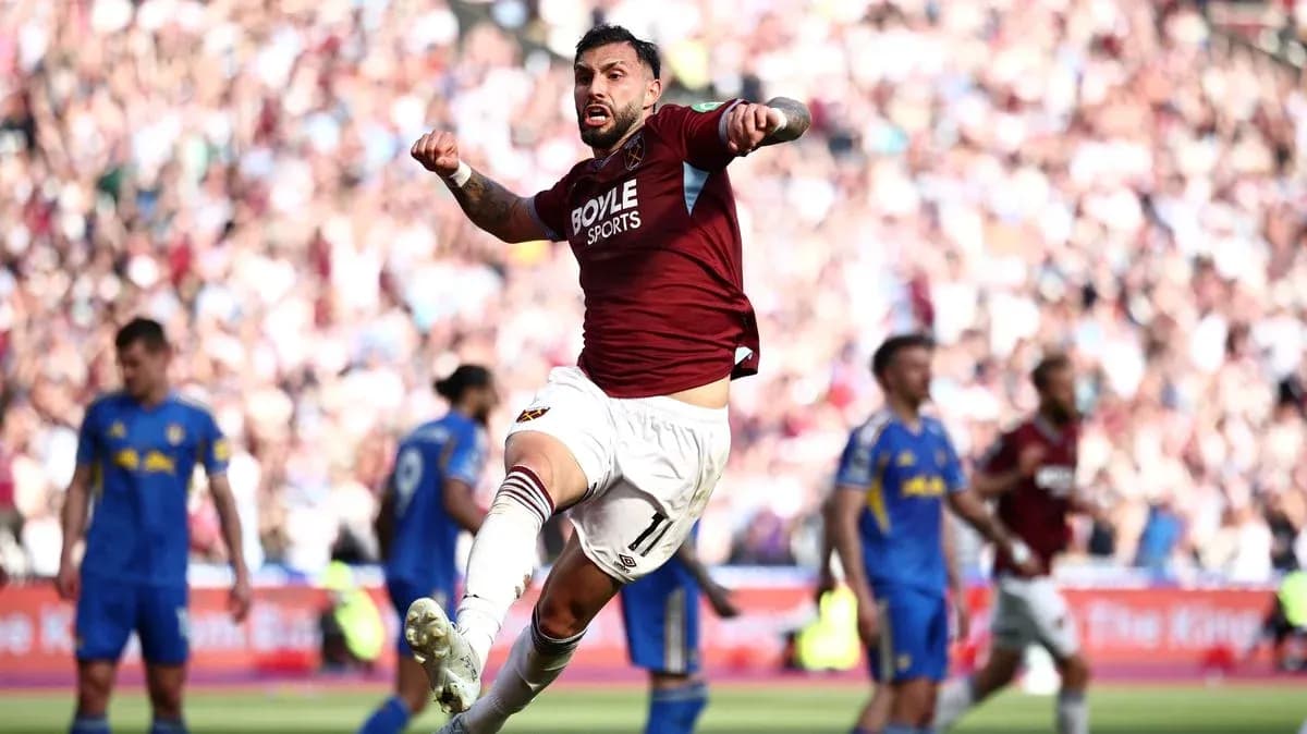 Joueur de West Ham célébrant un but lors du match