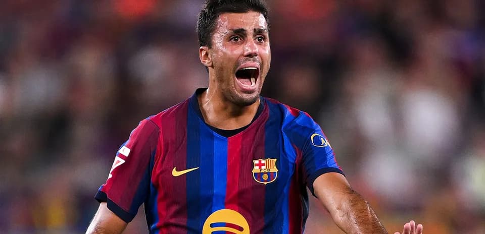 Joueur de Barcelone réagissant lors d'un match